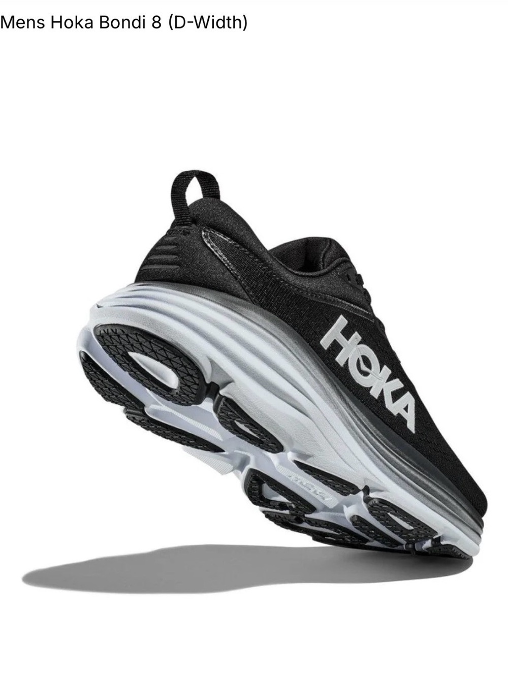 Hoka Hoka Men's Black and White Bondi 8 Running Sneaker Size 9/5D